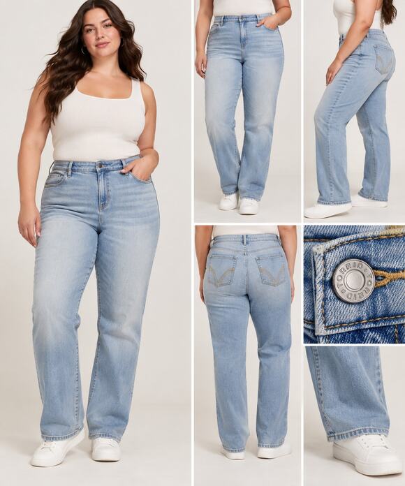 torrid Denim - Torrid High Rise Straight Jeans 22 Tall Light Wash Classic Denim NWT
